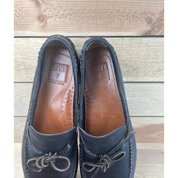 Frye Penny Leather Loafer Slip on Black Mens Shoes Size 11.5 - Picture 7 of 8